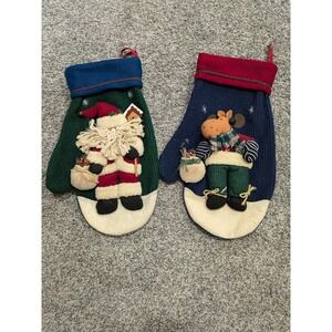 PAIR‎ of VINTAGE WOOL Corduroy CHRISTMAS STOCKINGS